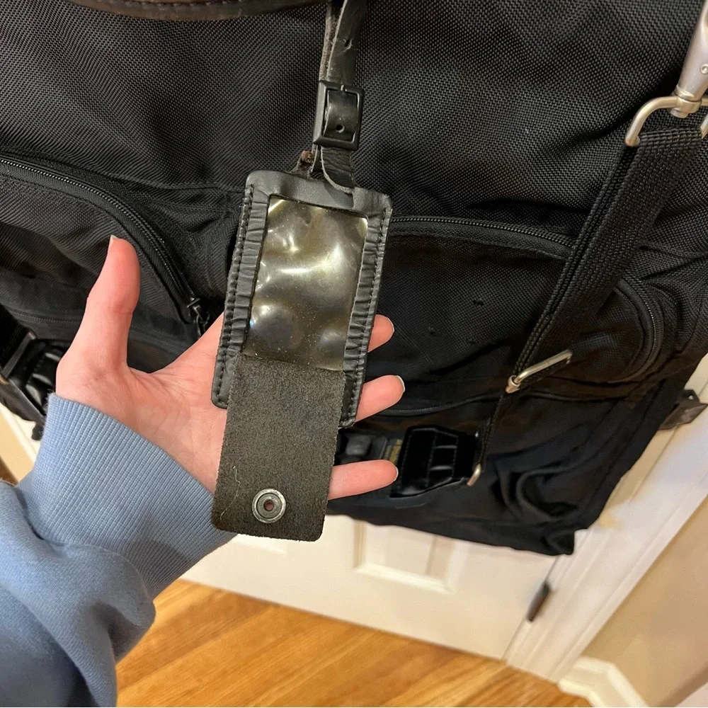 Vintage Tumi Foldable Garment Travel Bag Black Crossbody Strap